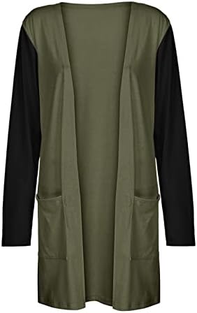 Jaqueta de barraca de barracão feminino Blazer Work Casual Office Open Front Blazer Cardigan Cardigan Color Solid com bolsos