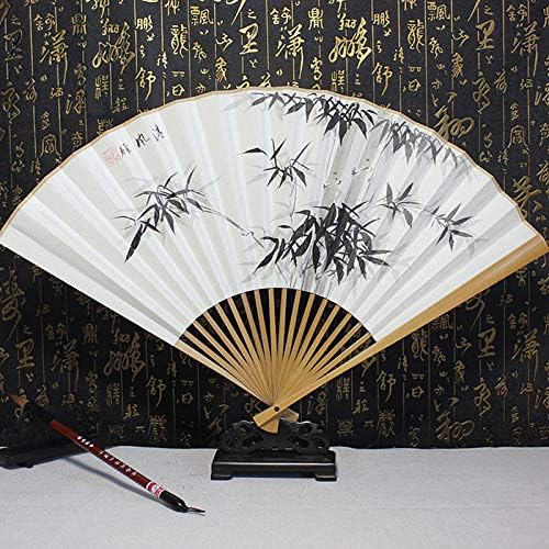 Ventilador dobrável do lyzgf, ventilador de mão dobrável Retro Fora floral de papel handheld Fan Fan com armas de bambu