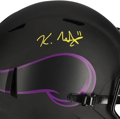 Kellen Mond Minnesota Vikings autografados Riddell Eclipse Réplica de velocidade alternativa Capacete - Capacetes