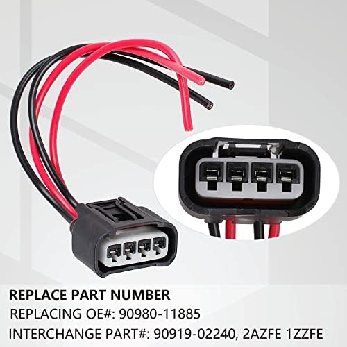 4 pacotes de bobina de ignição fêmea fêmea plug rail compatível com Chevrolet Toyota Lexus Pontiac Scion Ignition Coil Connector Churness