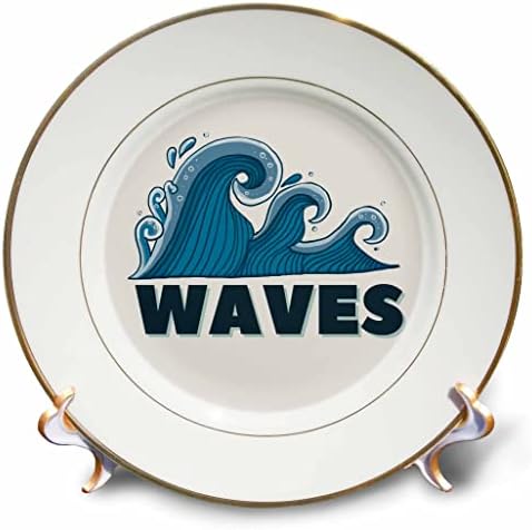 Imagem 3drose de ondas com texto de ondas - placas