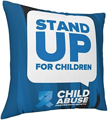 Capas de travesseiros do mês de prevenção de abuso infantil de abuso infantil 18 x 18 polegadas Pounhores de travesseiros