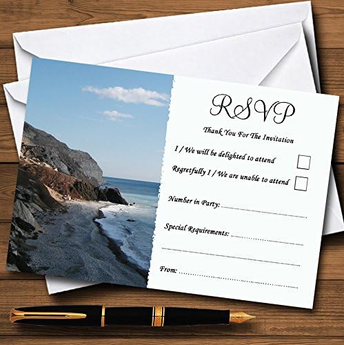 Vista de uma praia de Chipre no exterior cartões RSVP personalizados
