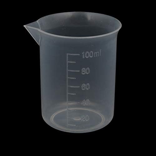 Aexit 5 PCS Beda de 100 ml Laboratório PP Recipiente de líquido de líquido Medindo copo de copo Clear