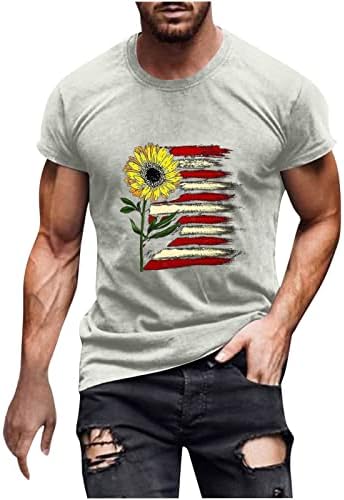 lcepcy engraçado 4 de julho Tees for Men Casual Crew pescoço de manga curta T Camisetas Treino Athletic Athletic Patrity Tshirt