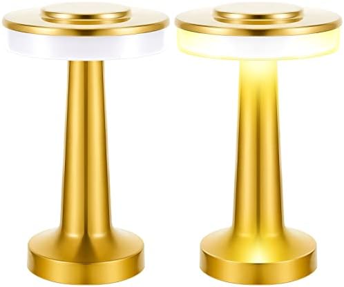 Conjunto de 2 lâmpada de mesa de metal portátil LED com sensor de toque 3 colorido escasbo -de -mesa de mesa de mesa de mesa