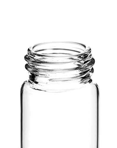 Qwork vidro frascos, 20 ml, 40 peças amostras de vidro transparente frascos para líquido, mini frasco vazio com tampa de parafuso
