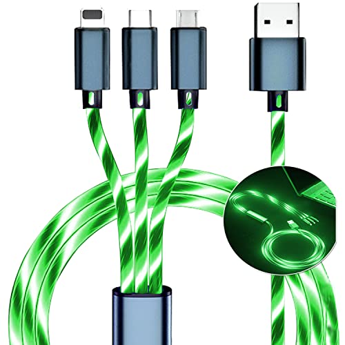 BDQQ Light Up Canding Cable, carregador de telefone LED CORDA ILUMELHA IMPLENTE DE LIGUNDA USB C RÁPIDO CABO MULTI-CARREGE