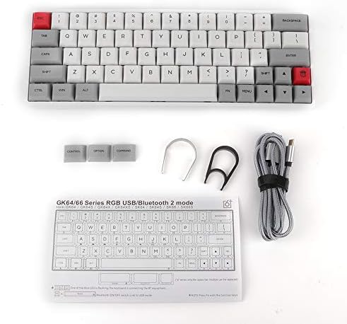 Epomaker SK64S Hot Swappable Bluetooth 5.1 teclado mecânico sem fio/com fio com retroiluminado RGB, PBT Keycaps para Win/Mac/Gaming