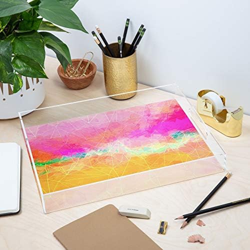 Sociedade6 Moderno Pastel Rainbow Cascade Sheila Wenzel-Ganny Bandeja Acrílica, 5,5 x12
