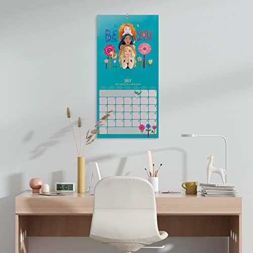 Grupo Erik Disney Princess Wall Calendário 2023 12 'x 12' FSC | Planejador de 12 meses | Calendário de parede quadrada 2023 | Calendário