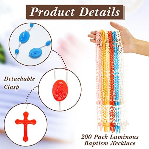 Taiyin Rosários a granel Plástico Rosário de contas católicas Católicas de 13 polegadas de 13 polegadas colorido colar cruzado para