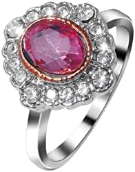 2023 Novas jóias anel de jóias vermelhas anel redondo de jóias de zircão envolvente para mulheres anéis de chama Anéis