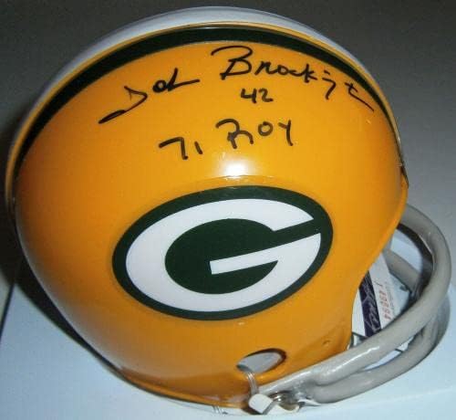 Packers John Brockington assinou mini capacete com 1971 Roy JSA CoA Autografado - Capacetes NFL autografados