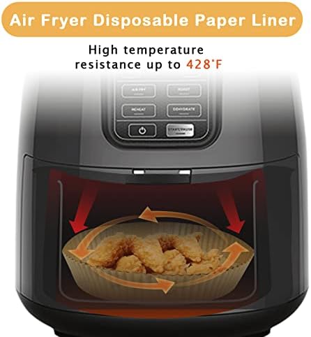 Air Fryer Liners for Ninja Air Fryer, 100 PCS Disputáveis ​​Aercenarladores Distursos Folhas de papel Aercensão Aceleração