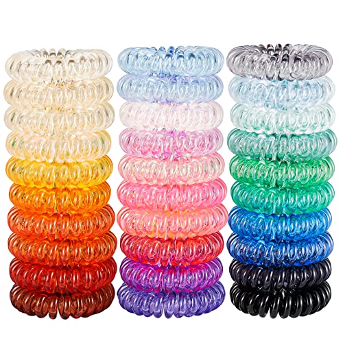 Dealott Boble Hair Lakings - 35pcs Cordão telefônico colorido Elastic Raytail bobinas em espiral para mulheres,