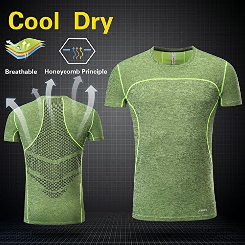 Akilex Mens Running Dry Fit T-Shirt Athletic Outdoor Manga curta Sports confortável