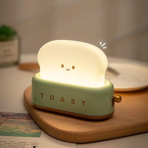 Tunjinshou Decoração de casa Night Light, USB Recarregável Toaster Shape Forma Luz de Luz Luz com Smiley Garotas Smiley