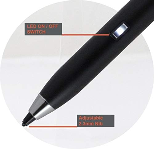 Broonel Black Point Fine Digital Active Stylus Pen compatível com o tablet Vankyo Matrixpad Z1 7