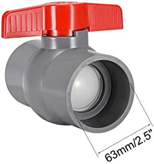 Válvula de esfera de PVC de 20 mm UXCELL para tubo de abastecimento de água, conexão de deslizamento, cinza