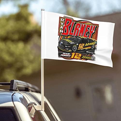 Ryan Blaney 12 2 Pacote Bandeira da bandeira Clipe no modelo de bandeira Decoração personalizada de carros impressos de dupla face 12x18 em