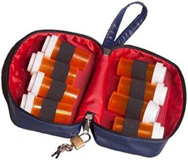 SafeTote RX RX portátil Bolsa de trava prescrição e garrafas de suplementos cabem. Ideal para armazenamento e viagem diários. Inclui TSA #7 Lock.