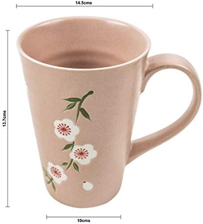 Chumbak japonês Blossom Pastel Tumbler - Rosa - Caneca de chá e café, Copo de bebida em cerâmica, jantar e utensílios de mesa