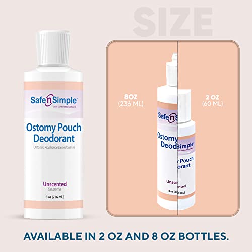 Safe n 'simples bolsa de ostomia desodorante, desodorante seguro para remoção de odor de ostomia, formulação azul desodorante de