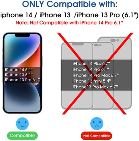 Protetor de tela de vidro AMFILM Compatível com o iPhone 13 Pro 6,1 polegadas, iPhone 13 6,1 polegadas, iPhone 14 6,1