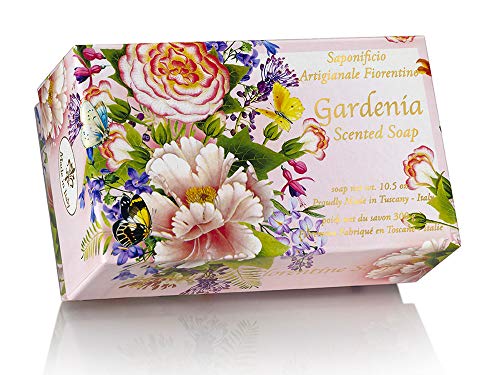 Saponicio Artigianale Fiorentino - Sabão com aroma de Gardenia - 10,5 oz. Barra de sabão única, feita na Itália - sabonete artesanal de luxo