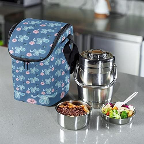 Bolsa de lancheira floral hohodiy para meninos e meninas, lancheira infantil reutilizável para bolsas de bento de escola e