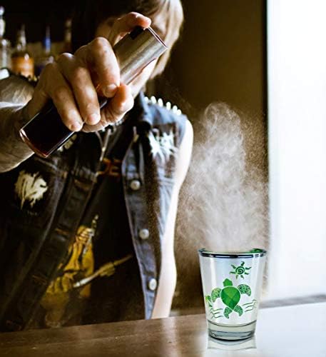 Ipizada de 1,7 oz de tartaruga verde vidro, vidro de 2,5 polegadas de vidro para beber liquid -liquor tequila uísque vodka espresso