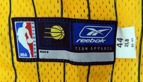 2002-03 Indiana Pacers Game Blank emitiu Gold Jersey 44 DP31845 - Jogo da NBA usado