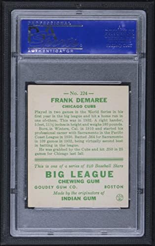 1933 Goudey # 224 Frank DeMaree Chicago Cubs PSA PSA 6,00 Cubs