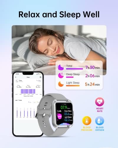 Maxtop Smart Watch Compatível para telefones iPhone e Android, Fitness Tracker Watches SmartWatch Pedômetro para homens Mulheres