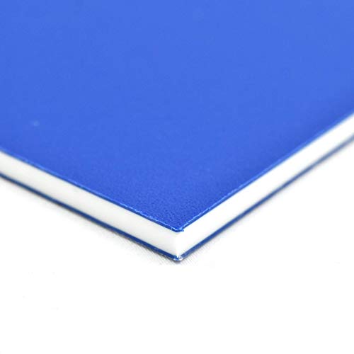 Buyplastic King Colorcore Folha de plástico 1/2 x 12 x 12 cor de cor azul-branco-branco, placa HDPE, painel de polietileno