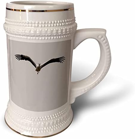 3drose white stork ciconia ciconia pássaro no vetor de vôo - 22oz de caneca