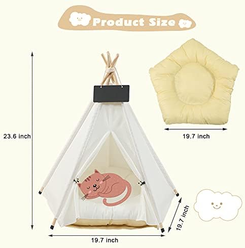 Tenda de animais de estimação emust, cama de tenda de cachorro grande com almofada grossa, barraca de tenda lavável portátil de