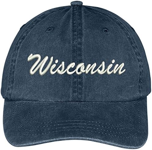 Trendy Apparel Shop Wisconsin State Bordado Bordado de Algodão Ajustável Capinho de Algodão