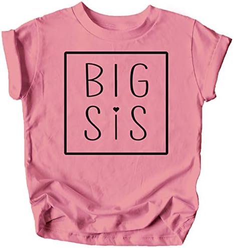 Olive Loves Apple Big Sis Square Irmão Camisa de Anúncio para Baby and Toddler Girls Irmãs Roupas de Irmão
