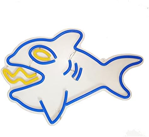 Qiland Shark Néon sinal super brilhante acrílico artesanal LED LUZ NEON TAMANHO DE LUZ 15.7X10.6 NO TUBUS
