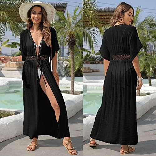 Vestido de verão para mulheres 2023 Cardigan Lace Splicicing Seaside Holiday Long Beach Sunscreen Shirt 1