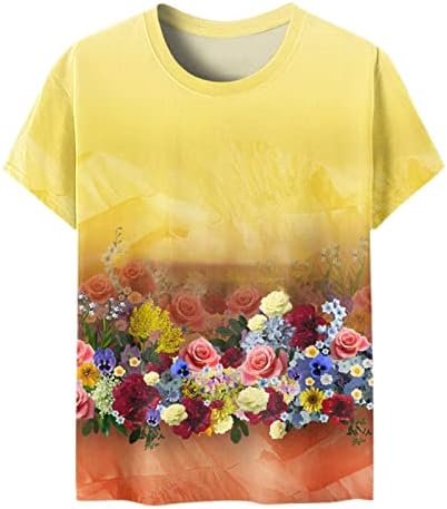 Manga curta 2023 Roupas Fashion Crewneck Cotton Brunch Loose Fit Top Camisa para feminino Tee Summer outono Lady fh