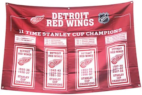 Detroit 'Red' Wings 11 vezes Stanley‘cup campeão campeão campeonato Banner Presentes para jovens garotos masculinos