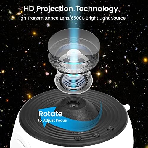 Projector de estrela, projetor de projetor do planetário doméstico Galaxy Projector for Bedroom Night Light Projector for Kids