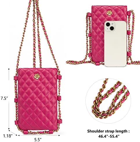 Montana West Small acolchoado bolsa de telefone celular para mulheres Cadeia macia Crossbody Cellphone Saco de carteira