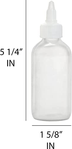 Garrafas de aperto de condimento brilhantes - garrafas vazias de 4 onças, tampa superior de torção, prova de vazamento - ótima