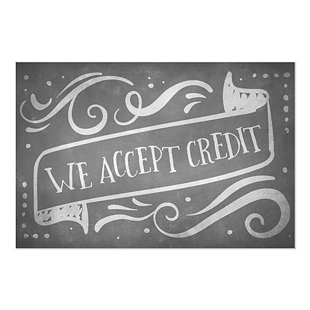CGSignLab | Aceitamos a janela de Crédito -Chalk Banner. 36 x24