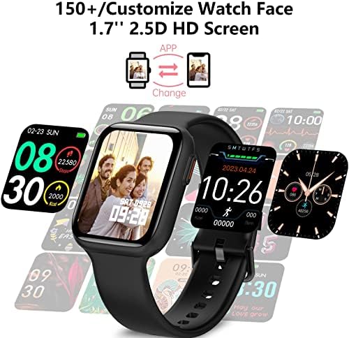 BIRIBEJAT BT3 Smart Watch for Men Mulheres Compatíveis com Samsung iPhone Android Telefones 1,75 '' 2,5D Tela, assistente de voz, SPO2/freqüência