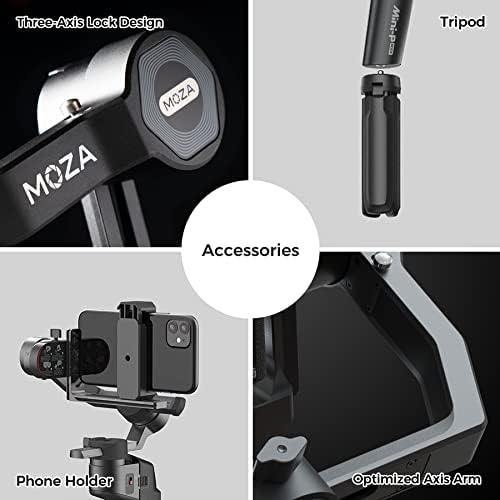 Moza Mini P Max Smartphone Gimbal Estabilizador, dobrável 3 eixos para câmeras sem espelho, câmeras de ação